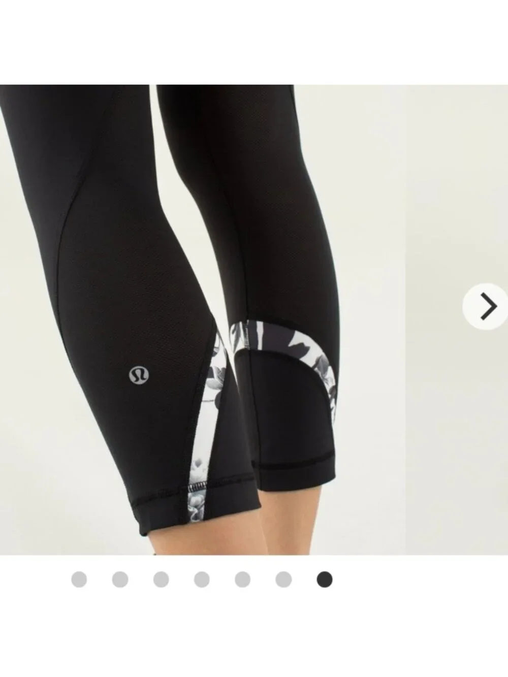 Lululemon Run: Inspire Crop II Black / Brisk Bloom Black White / Straightup Str